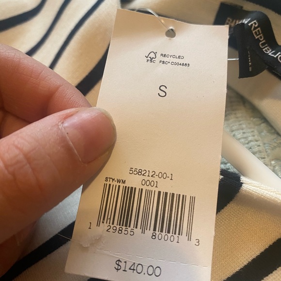 Banana republic black and white striped dress S - Picture 3 of 3